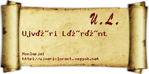 Ujvári Lóránt névjegykártya
