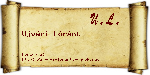 Ujvári Lóránt névjegykártya
